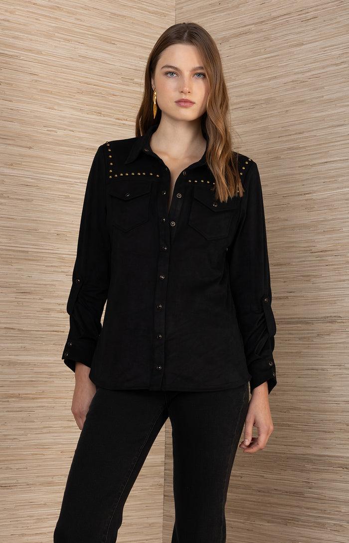 Hale Bob Simone Suede Top