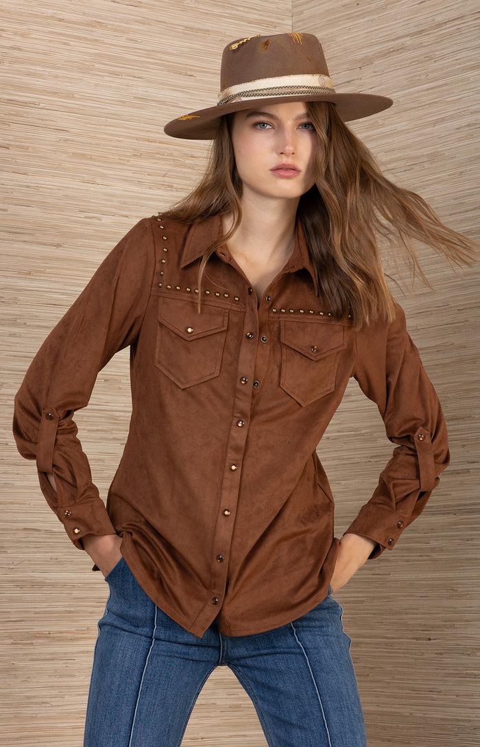 Hale Bob Simone Suede Top