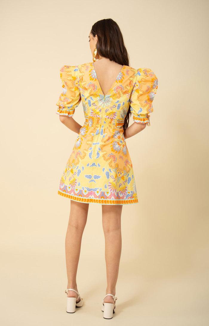 Hale Bob Skylar Poplin Puff Sleeve Dress