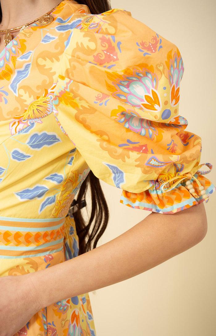 Hale Bob Skylar Poplin Puff Sleeve Dress