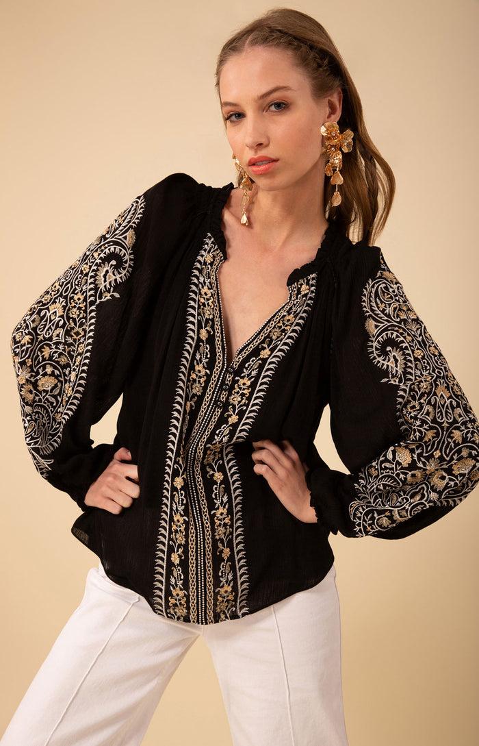 hale bob Sloane Embroidered Top