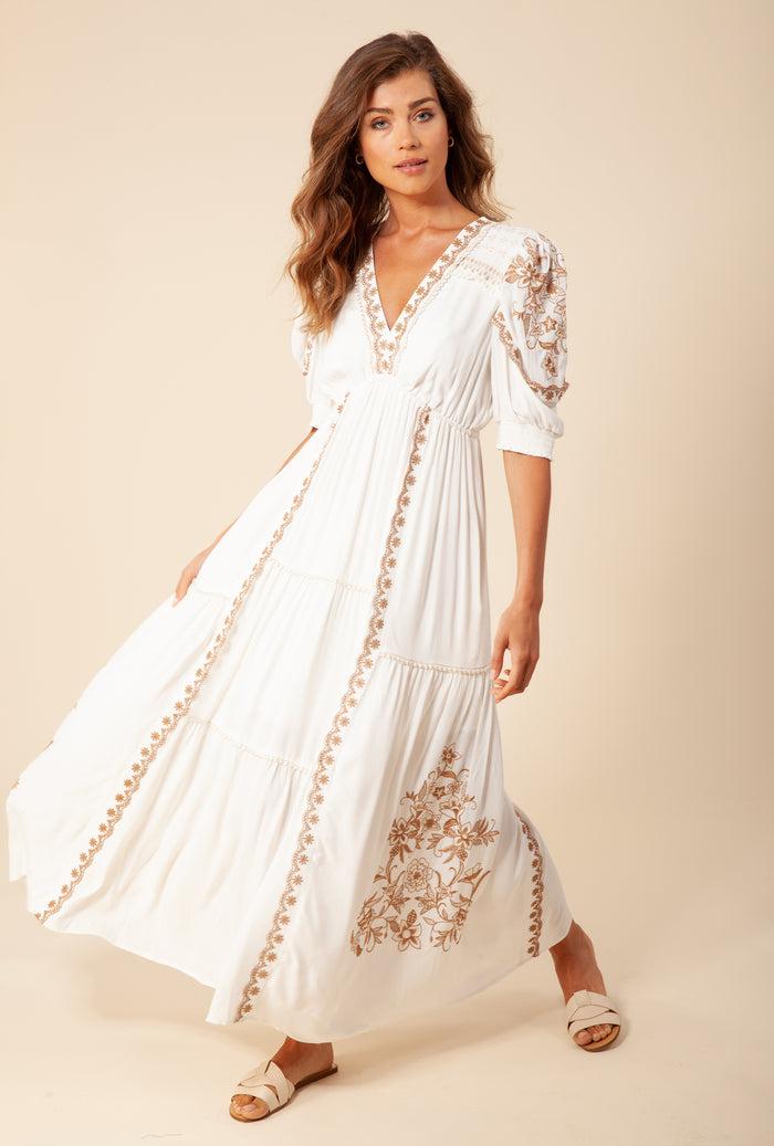 hale bob Stephani Embroidered Maxi Dress
