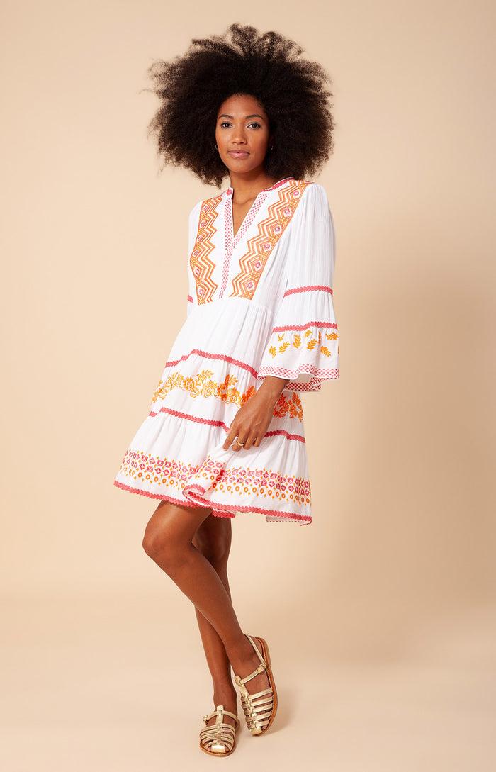 hale bob Taliah Embroidered Crinkle Gauze Dress