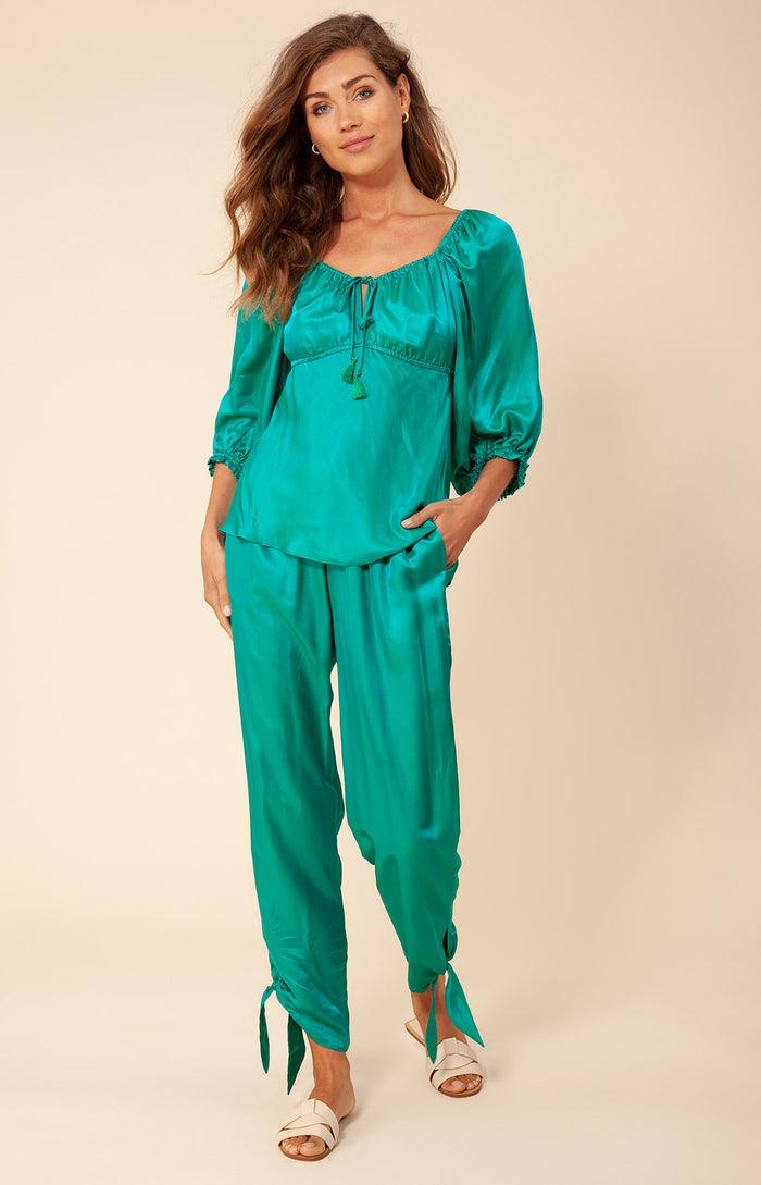 Hale Bob Tanea Solid Silk Pants