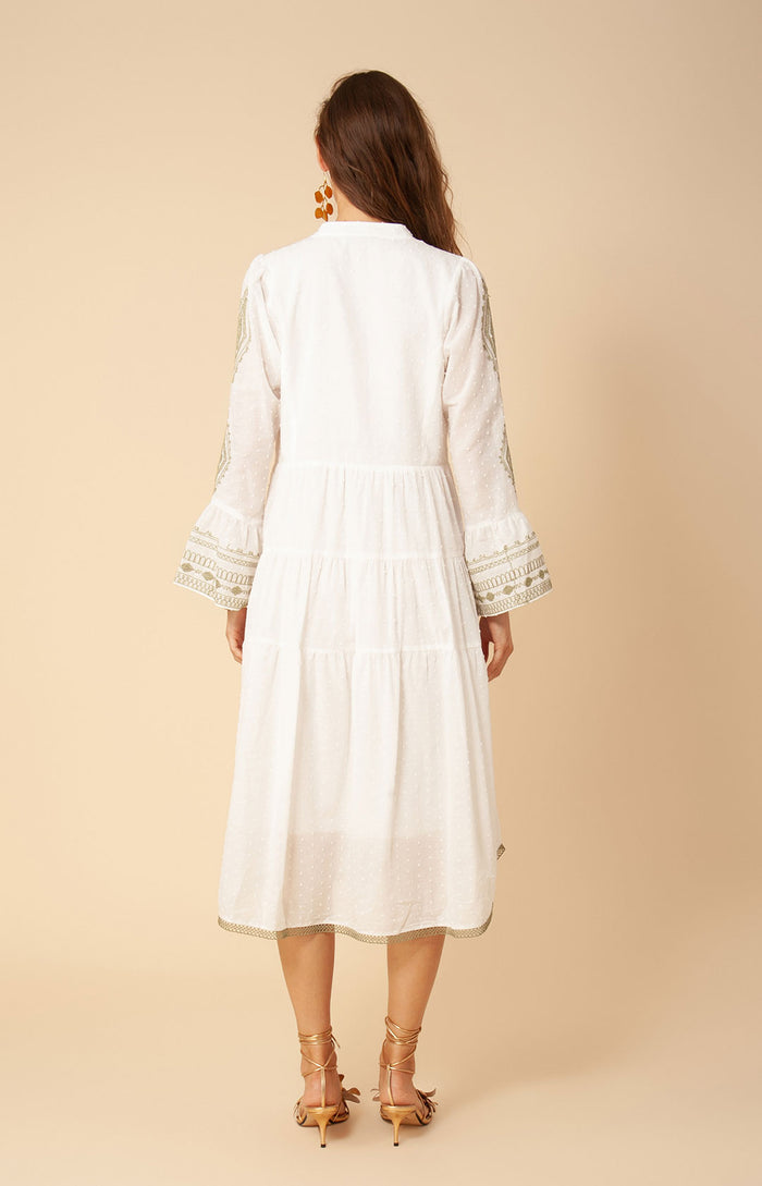 Hale Bob Tasha Embroidered Midi Dress