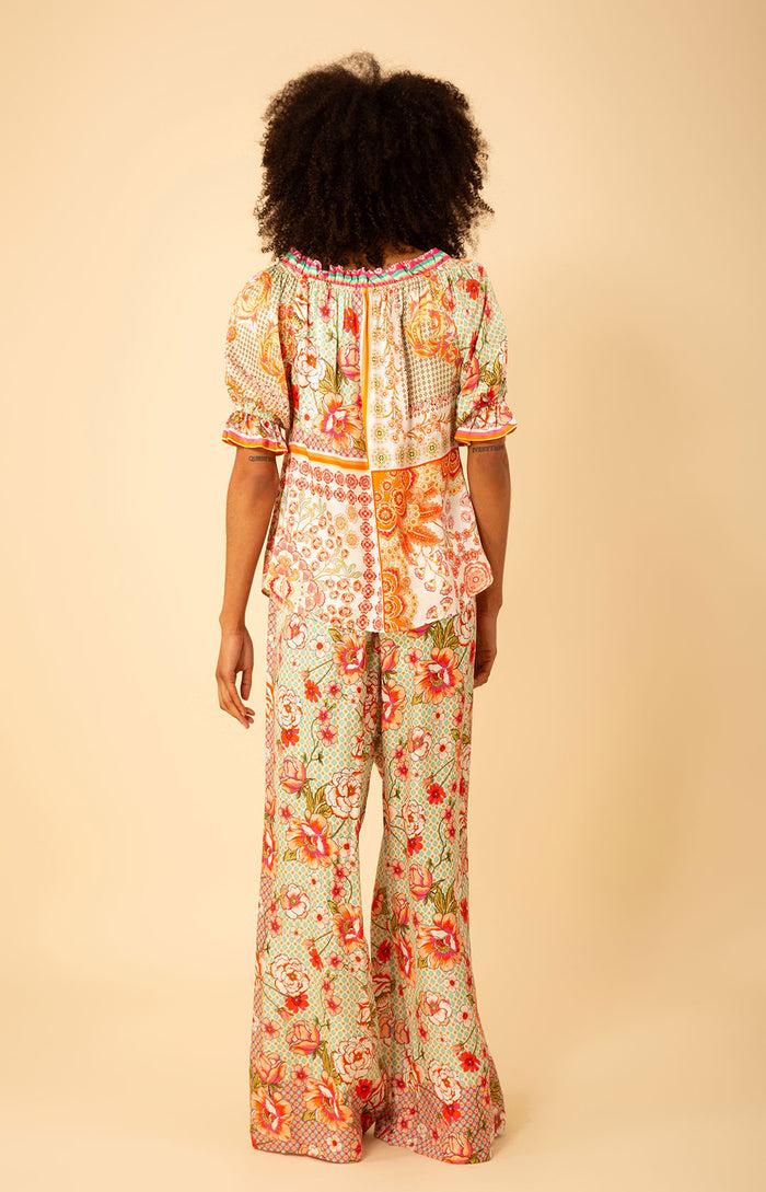 Hale Bob Tatum Charmeuse Balloon Sleeve Top