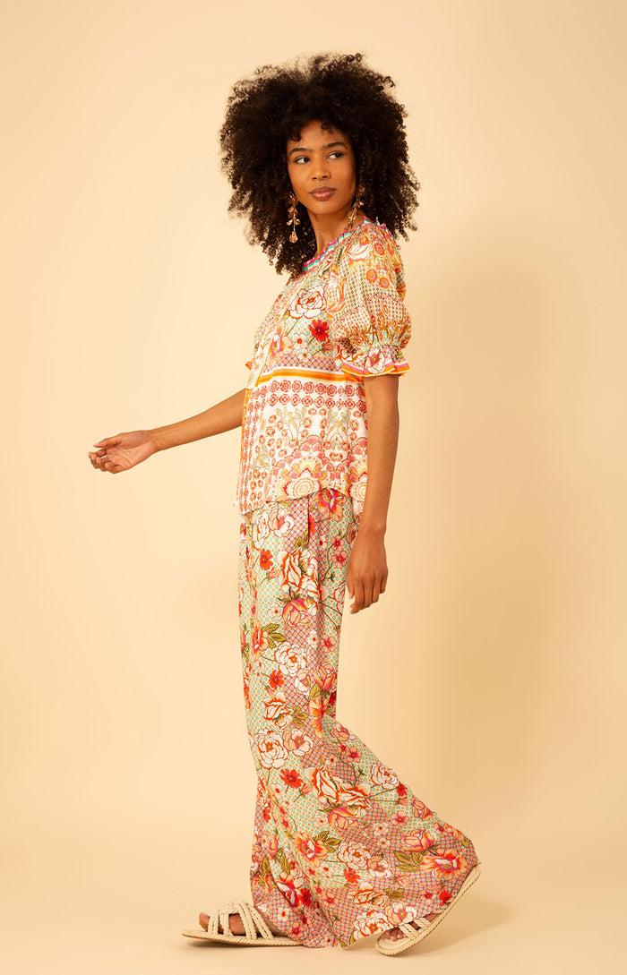 Hale Bob Tatum Charmeuse Balloon Sleeve Top