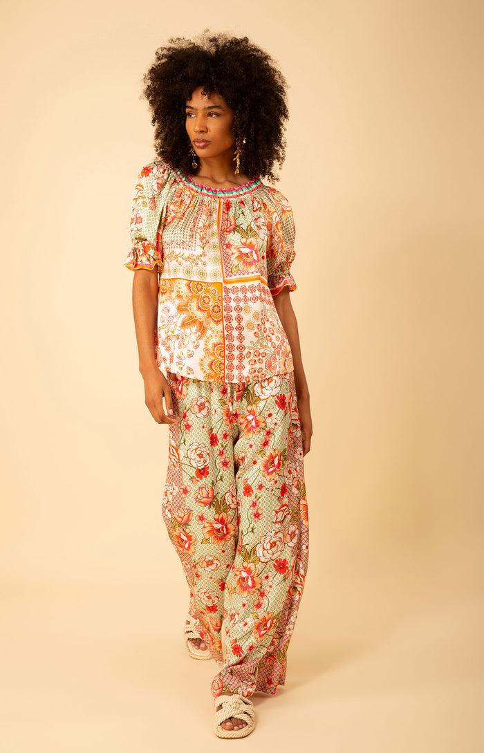 hale bob Tatum Charmeuse Balloon Sleeve Top