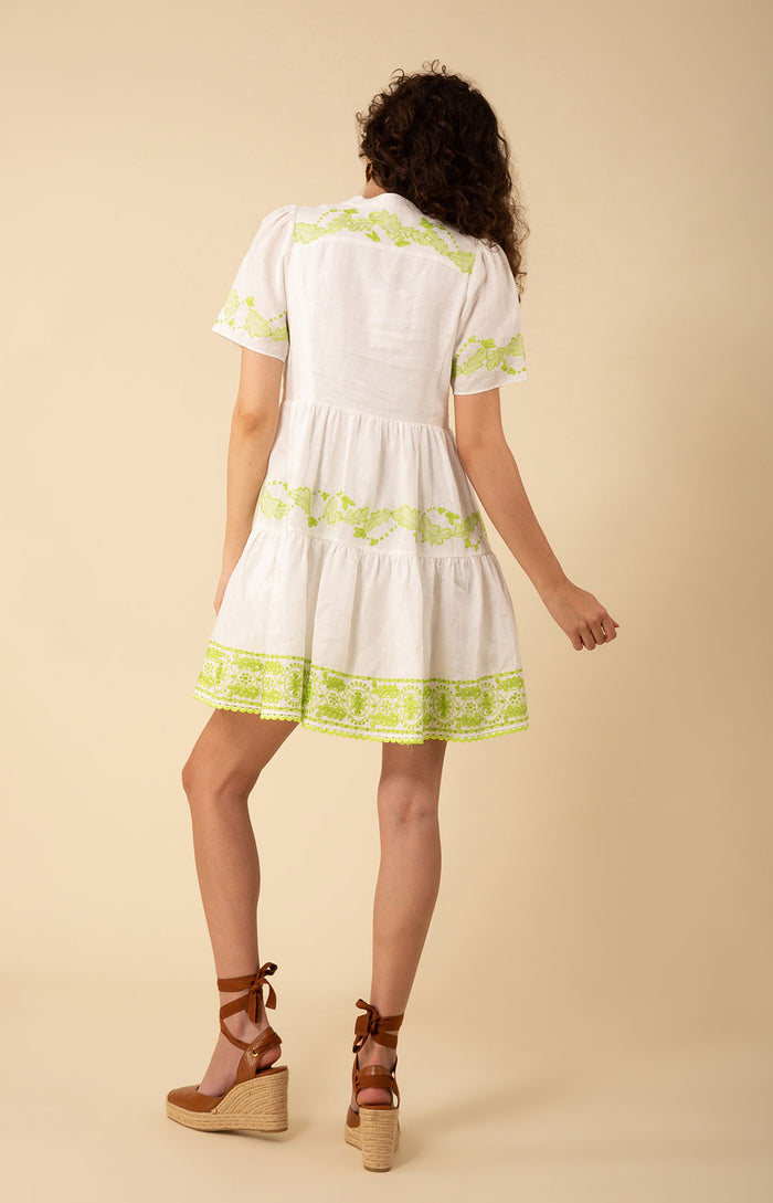 Hale Bob Teagan Embroidered Linen Dress