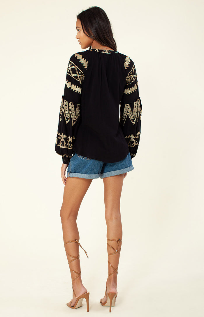 Hale Bob Terra Embroidered Top