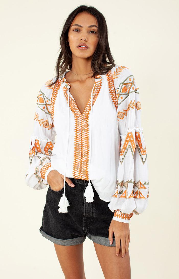 Hale Bob Terra Embroidered Top