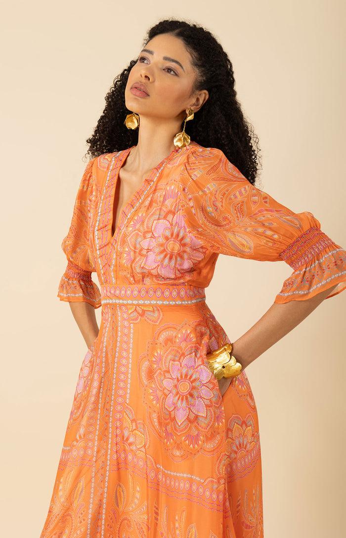 Hale Bob Treasure Chiffon Maxi Dress