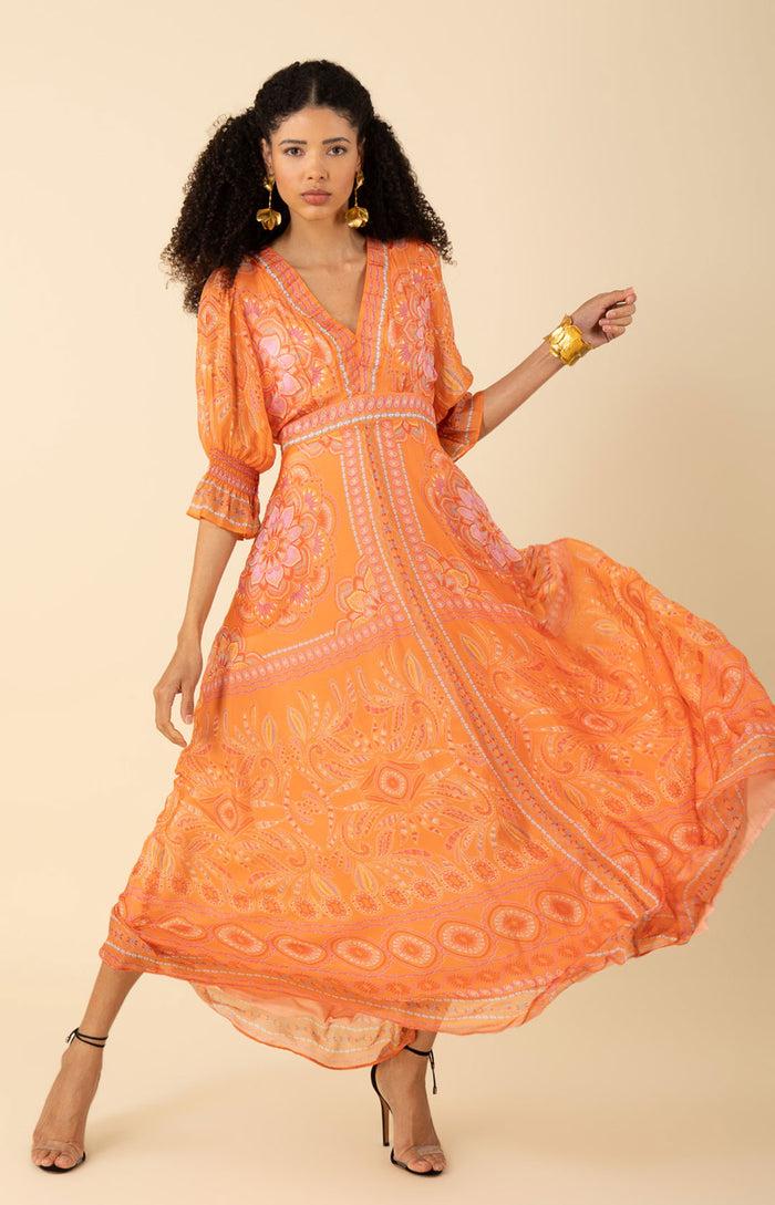 hale bob Treasure Chiffon Maxi Dress