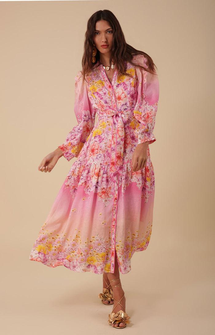 Hale Bob Valerie Linen Maxi Dress