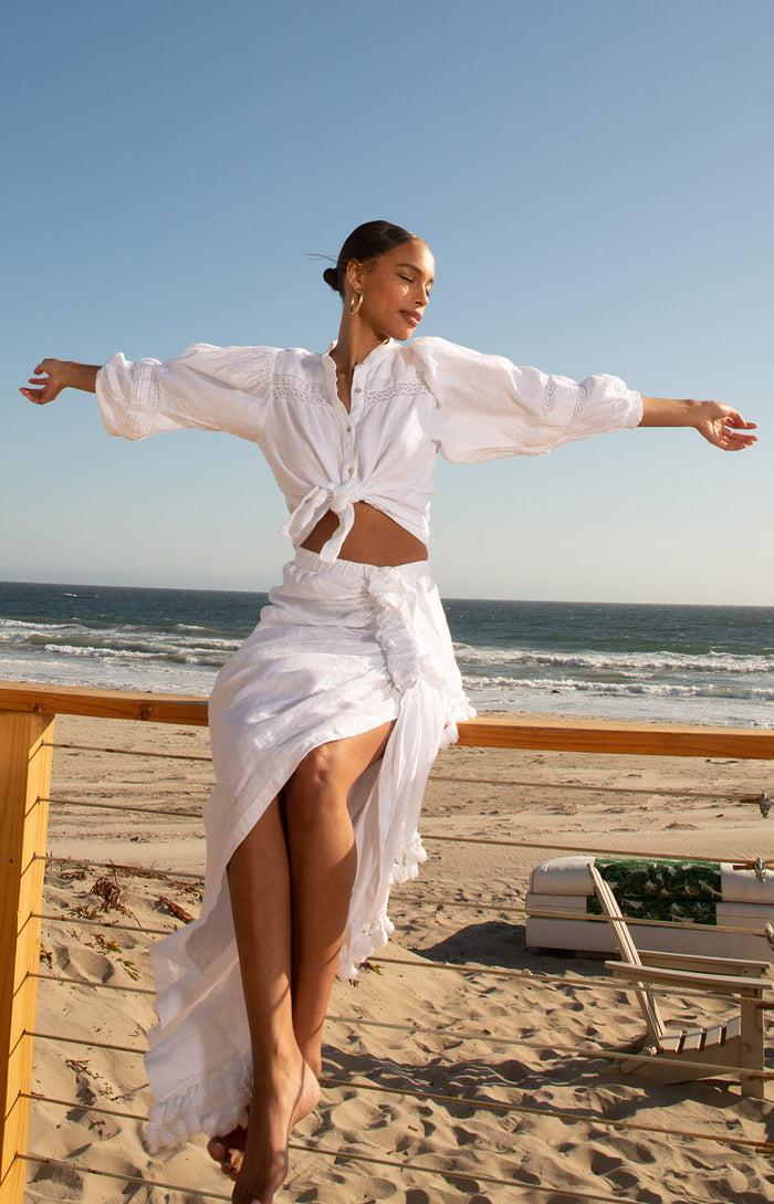 Hale Bob Venus Solid Draped Skirt