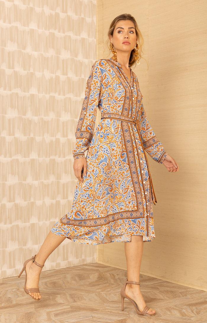Hale Bob Vienna Silk Midi Dress