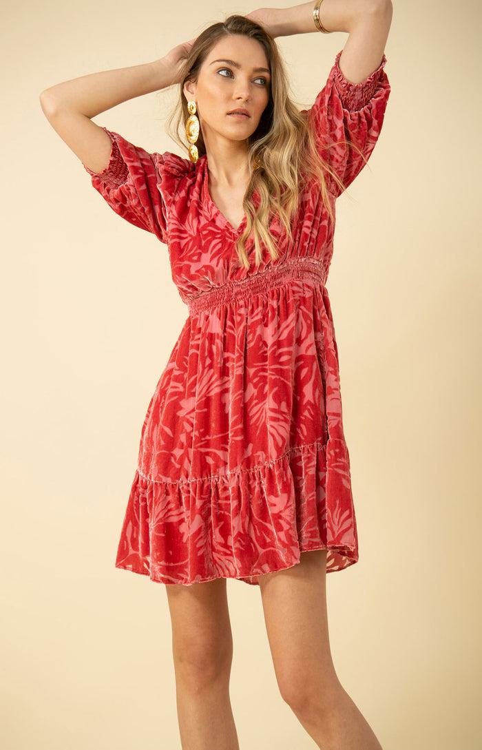 hale bob Willow Solid Velvet Burnout Dress