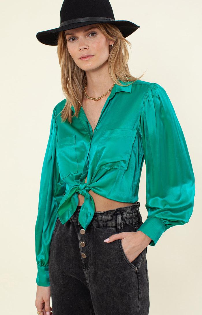 hale bob Yamei Solid Silk Top