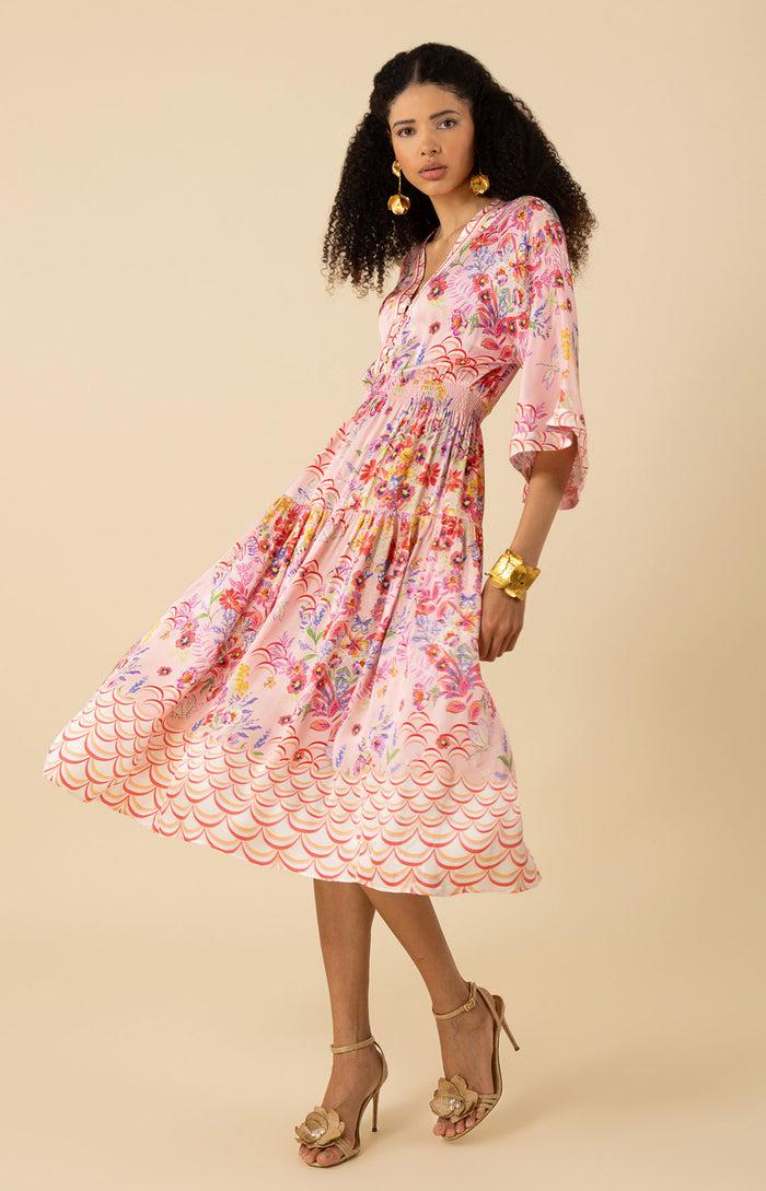 Hale Bob Zahra Kimono Midi Dress