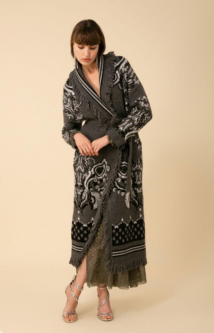 hale bob Zelie Wool Blend Wrap Midi Sweater