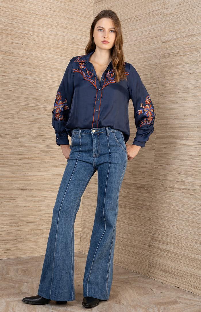 Hale Bob Zendaya Embroidered Top