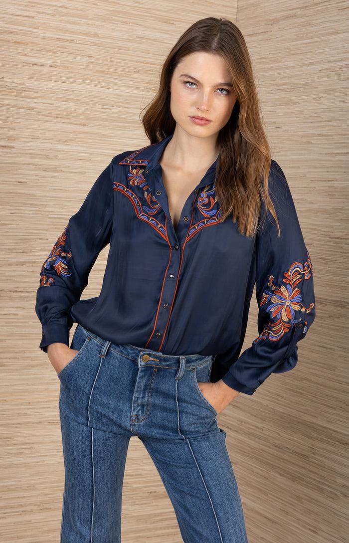 hale bob Zendaya Embroidered Top