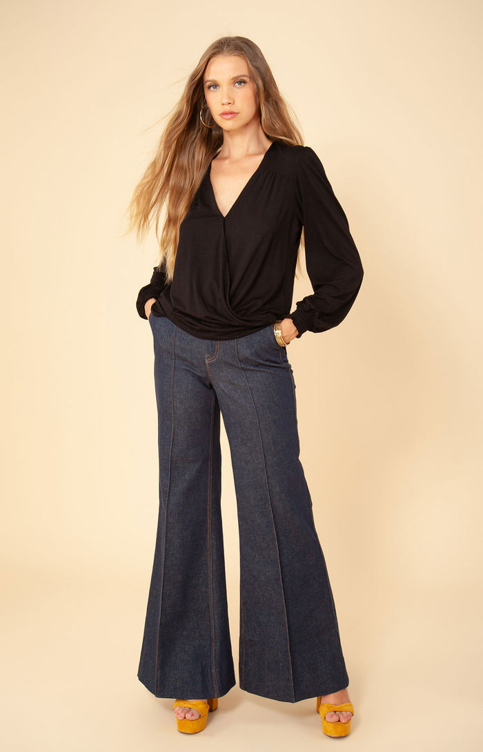 Hale Bob Zyana Solid Jersey Wrap Top