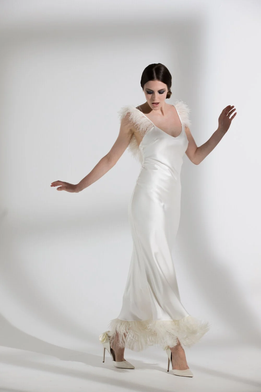 halfpenny london IRIS OSTRICH FRINGE DRESS