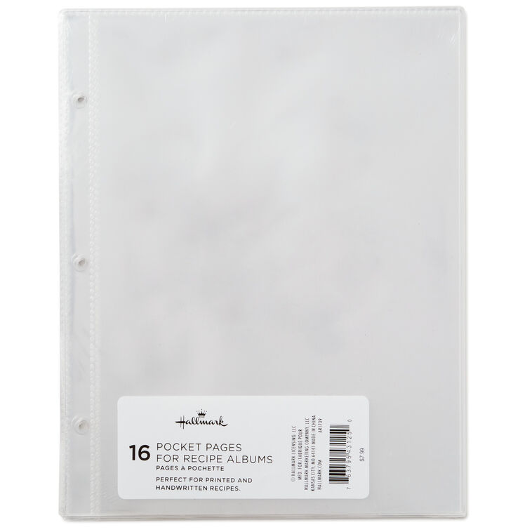 hallmark 1-Pocket Recipe Album Refill Pages Pack of 16
