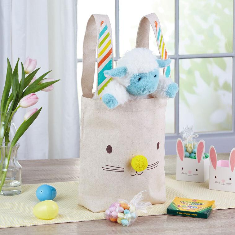 Hallmark 10.7" Canvas Fabric Bunny Face Medium Gift Bag