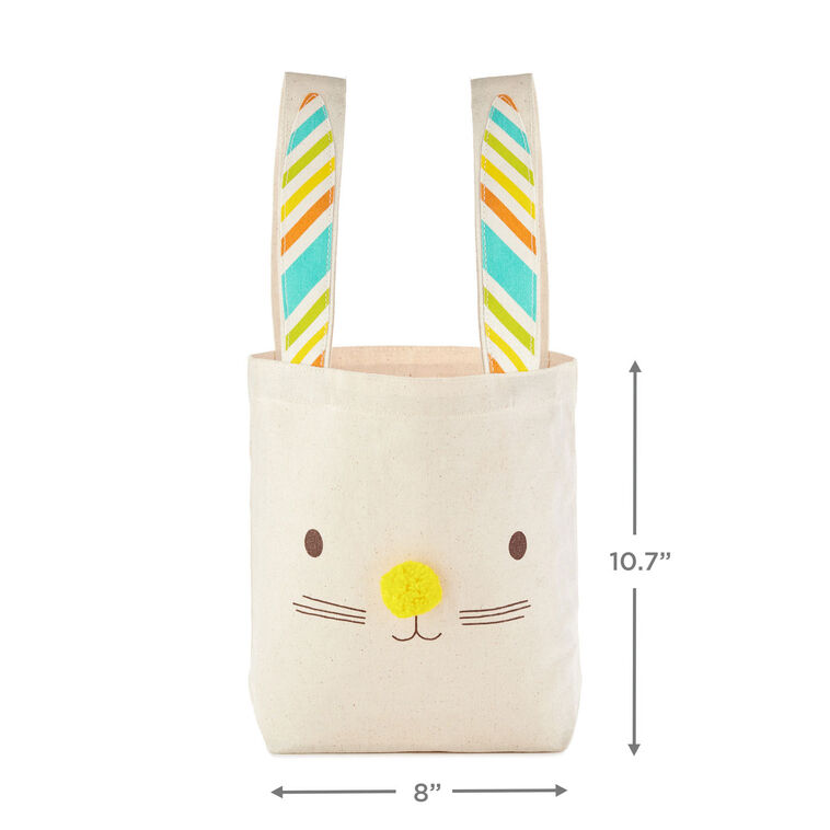 Hallmark 10.7" Canvas Fabric Bunny Face Medium Gift Bag