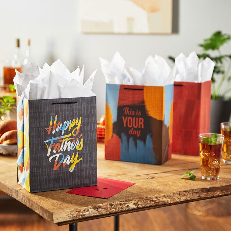 Hallmark 11.5" Assorted Mahogany Designs For Him 3-Pack Large Gift Bags