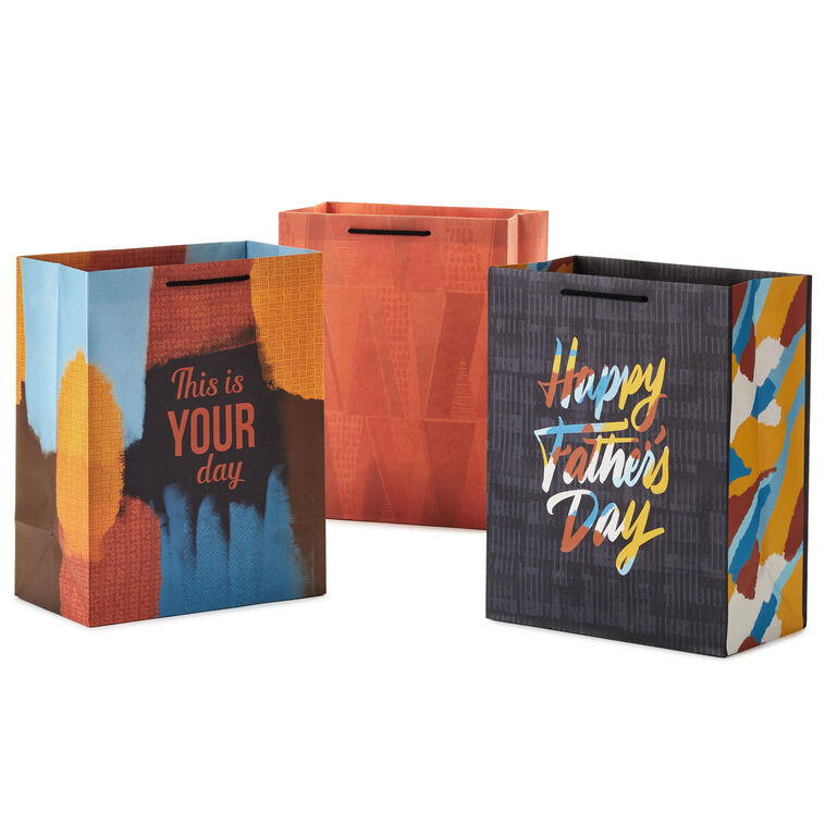 hallmark 11.5" Assorted Mahogany Designs for Him 3-Pack Large Gift Bags