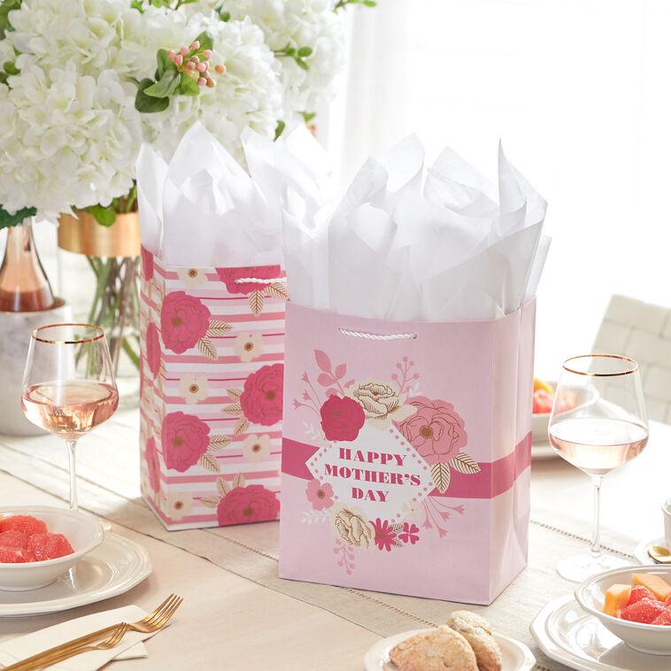 Hallmark 11.5" Assorted Pink And Pretty 3-Pack Large Mother's Day Gift Bags