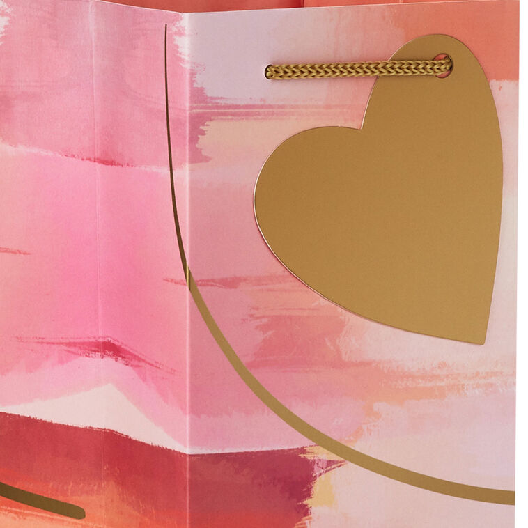 Hallmark 13" Abstract Pink And Gold 4-Pack Wine Bottle Gift Bags