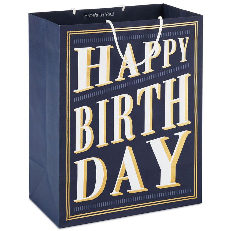 hallmark 13" Art Deco Lettering Large Birthday Gift Bag
