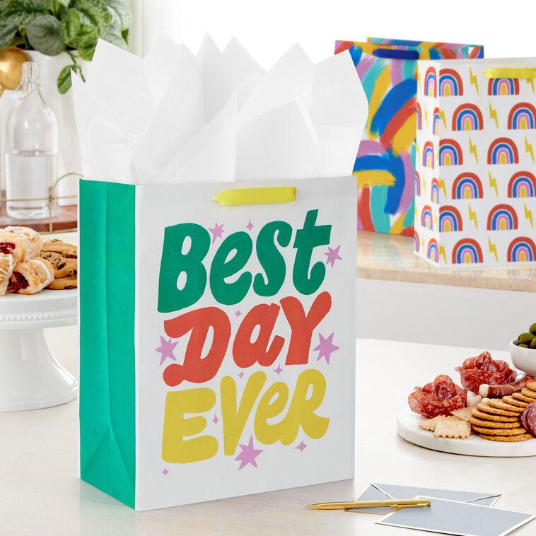 Hallmark 13" Best Day Ever 3-Pack Assorted Large Birthday Gift Bag Bundle