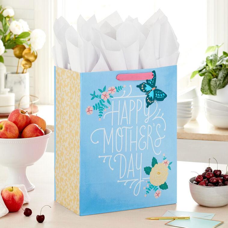 Hallmark 13" Blue Happy Mother's Day Large Gift Bag With Tissue Paper