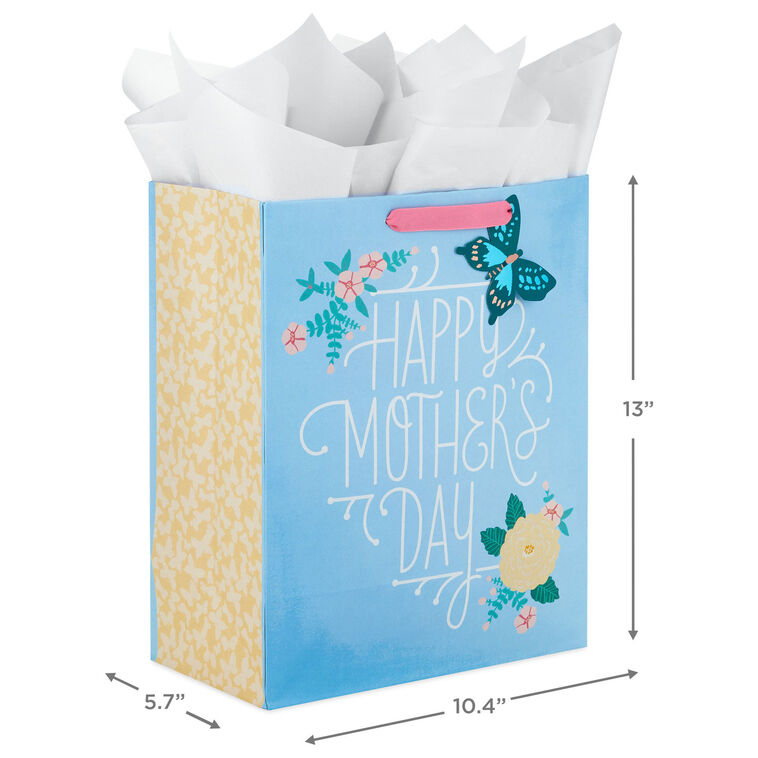 Hallmark 13" Blue Happy Mother's Day Large Gift Bag With Tissue Paper
