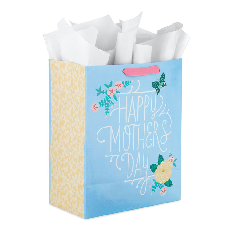 Hallmark 13" Blue Happy Mother's Day Large Gift Bag With Tissue Paper