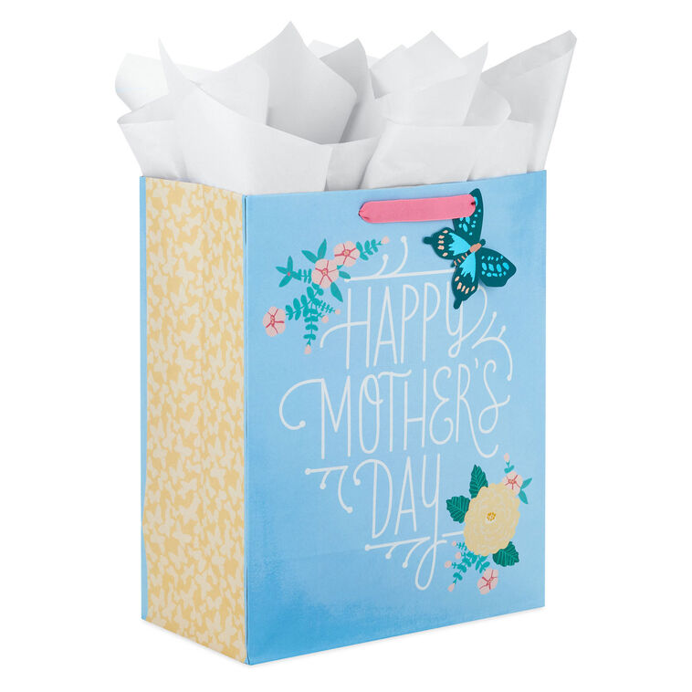 hallmark 13" Blue Happy Mother's Day Large Gift Bag With Tissue Paper
