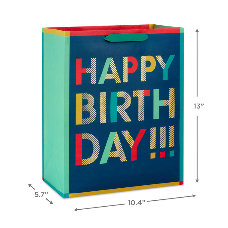 Hallmark 13" Bold Stacked Wishes Large Birthday Gift Bag