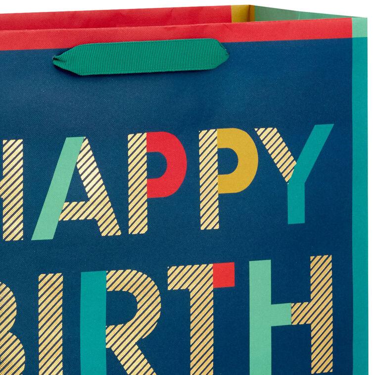 Hallmark 13" Bold Stacked Wishes Large Birthday Gift Bag