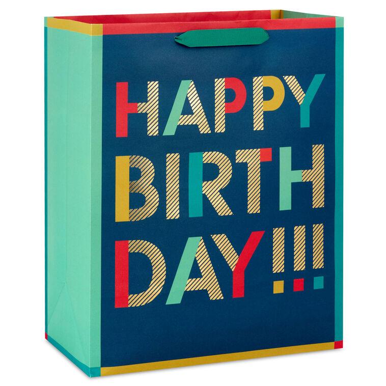 hallmark 13" Bold Stacked Wishes Large Birthday Gift Bag