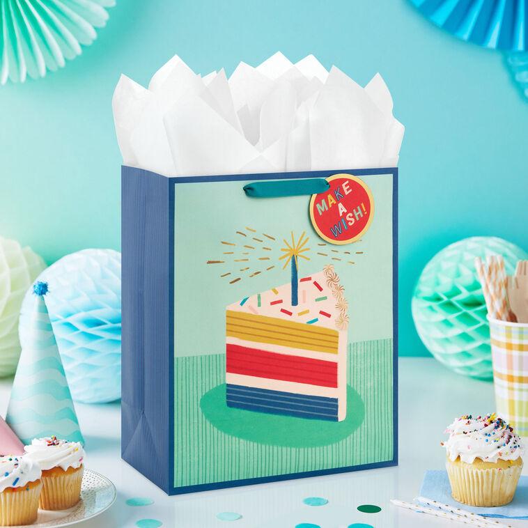 Hallmark 13" Candle And Cake Slice Large Birthday Gift Bag