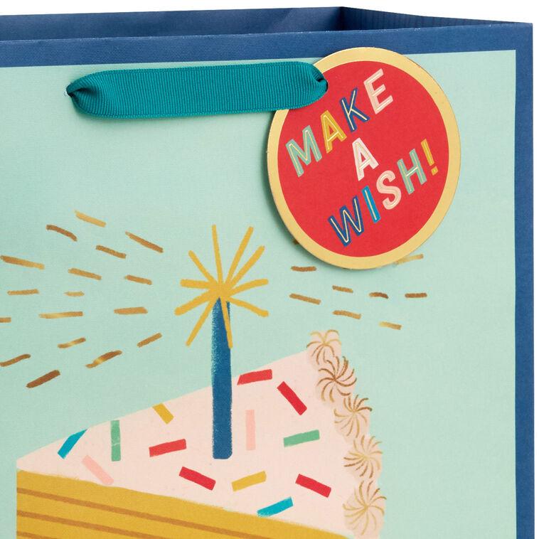 Hallmark 13" Candle And Cake Slice Large Birthday Gift Bag