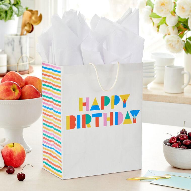 Hallmark 13" Collage Lettering Large Birthday Gift Bag