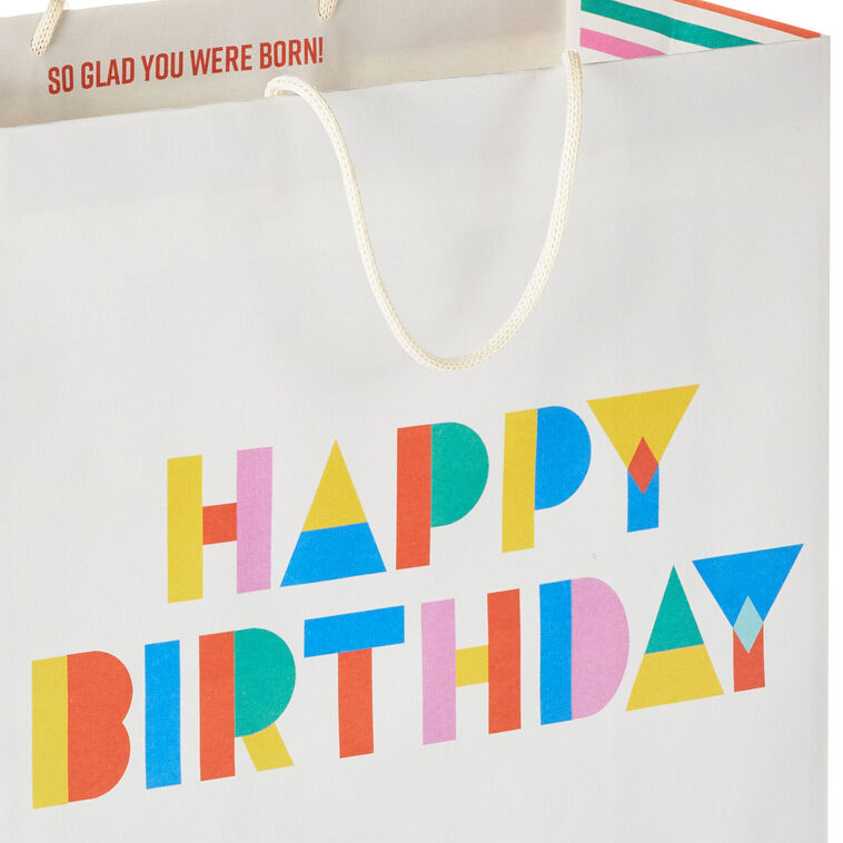 Hallmark 13" Collage Lettering Large Birthday Gift Bag