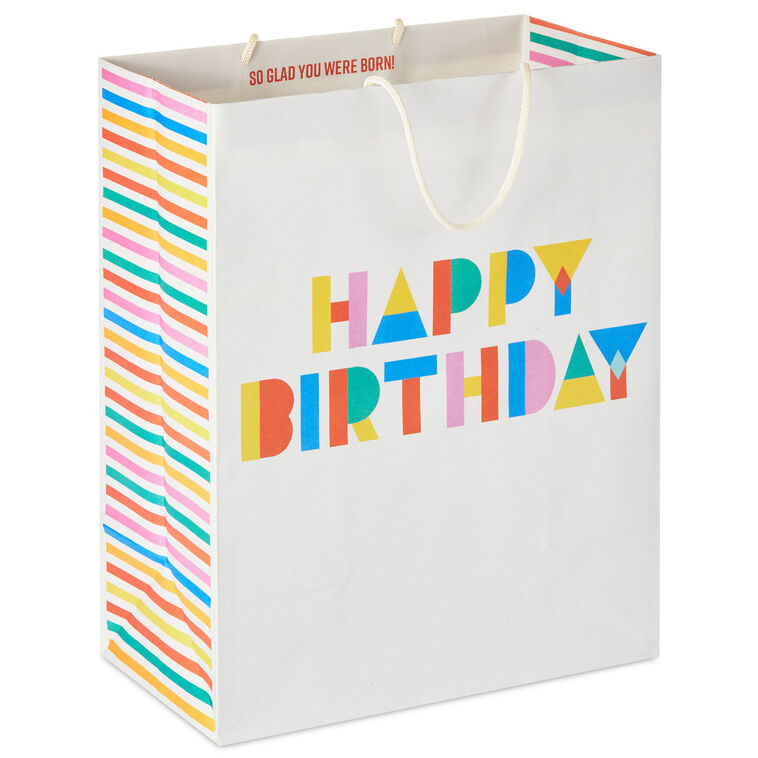 hallmark 13" Collage Lettering Large Birthday Gift Bag