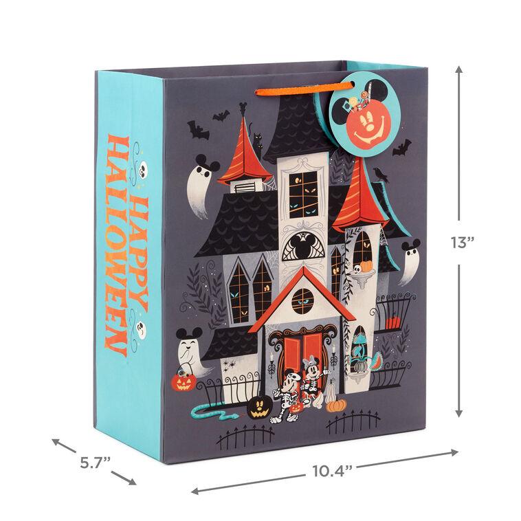 Hallmark 13" Disney Mickey And Minnie Haunted House Large Halloween Gift Bag